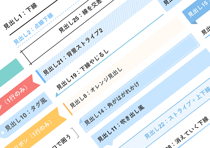 記事を華やかに 約40種類の見出しデザイン Sango